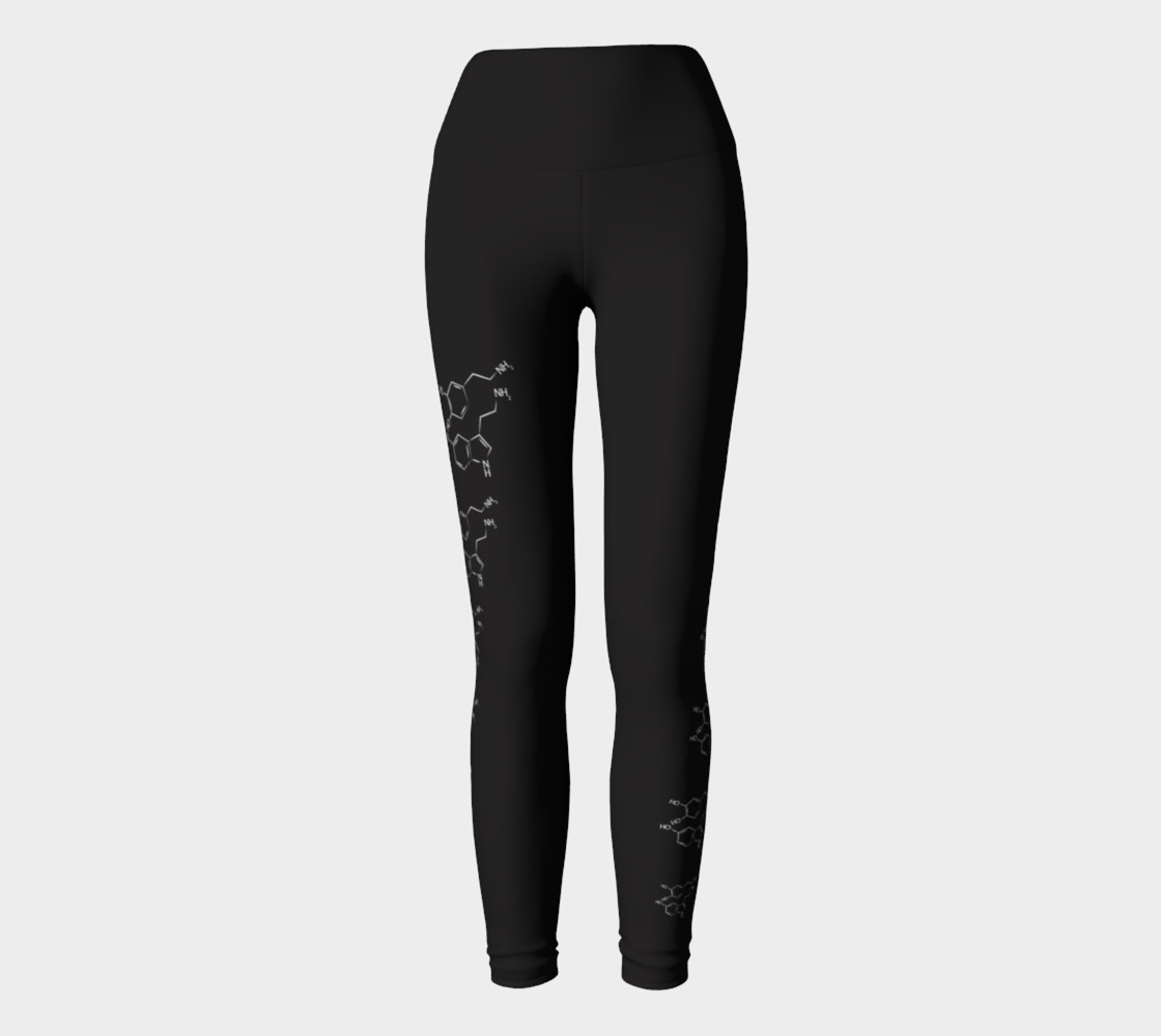 Be Happy Serotonin & Dopamine Neurotransmitter Yoga pants design preview #2