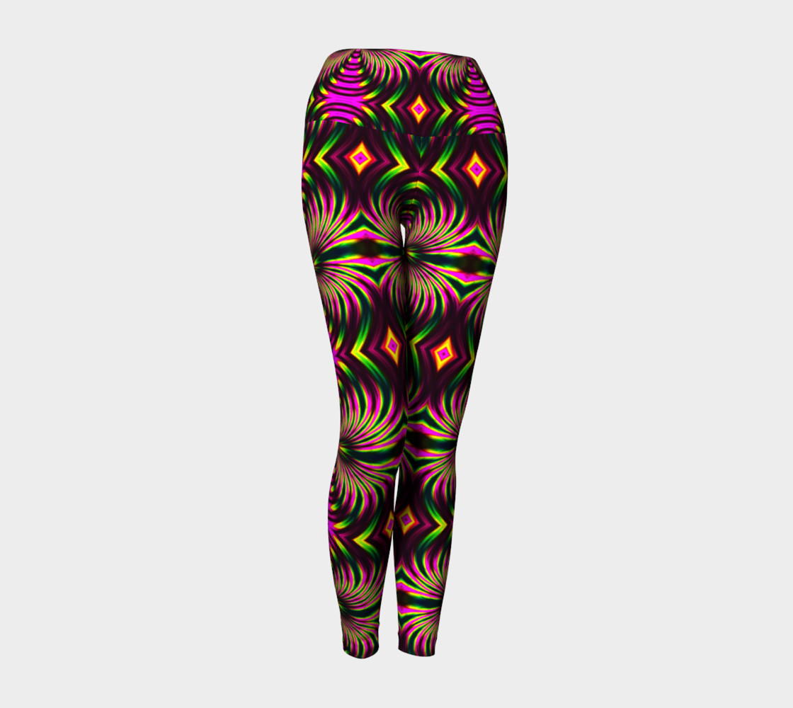 Psychedelic Flamingo Yoga Leggings preview #1