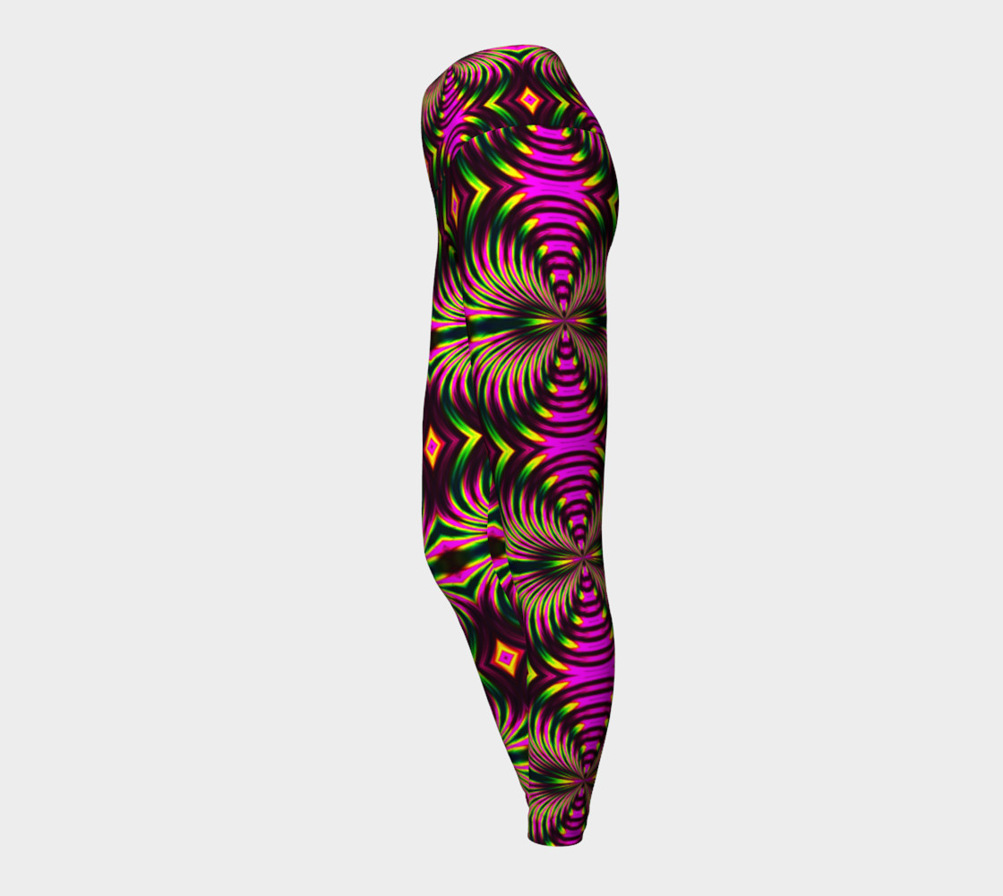 Psychedelic Flamingo Yoga Leggings preview #3