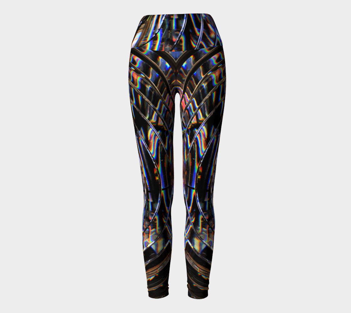 Psychedelic Cyborg Yoga Leggings preview #2