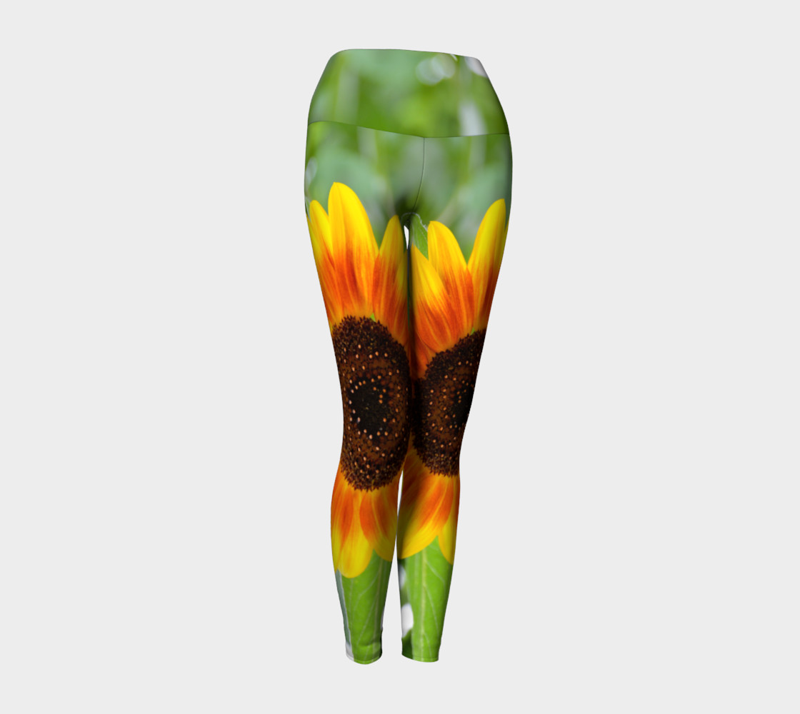 Summertime Sunflower Yoga Leggings preview #1