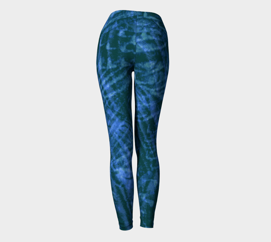 Abstract flight of the blue bird yoga leggings preview #4