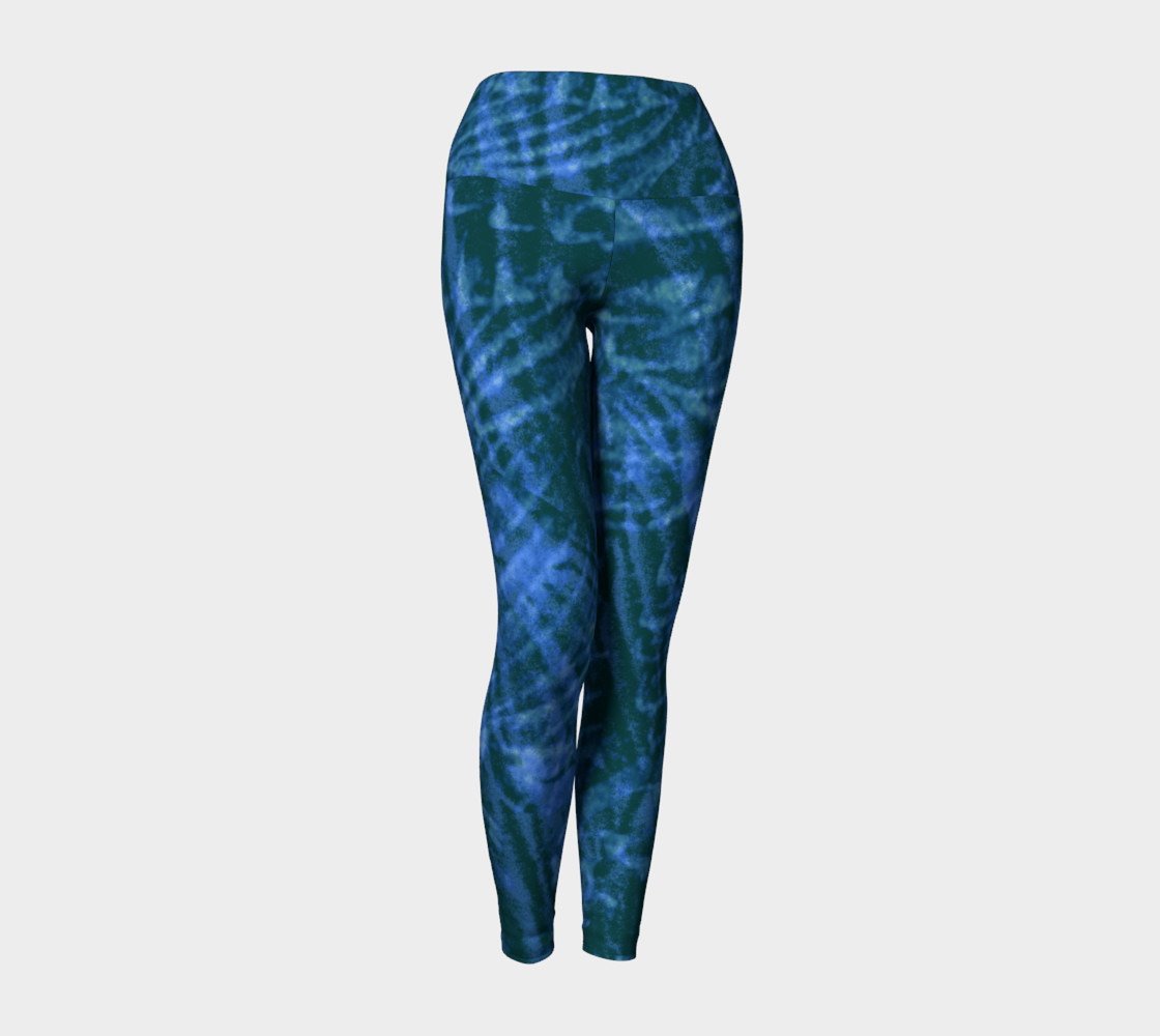 Abstract flight of the blue bird yoga leggings preview #1