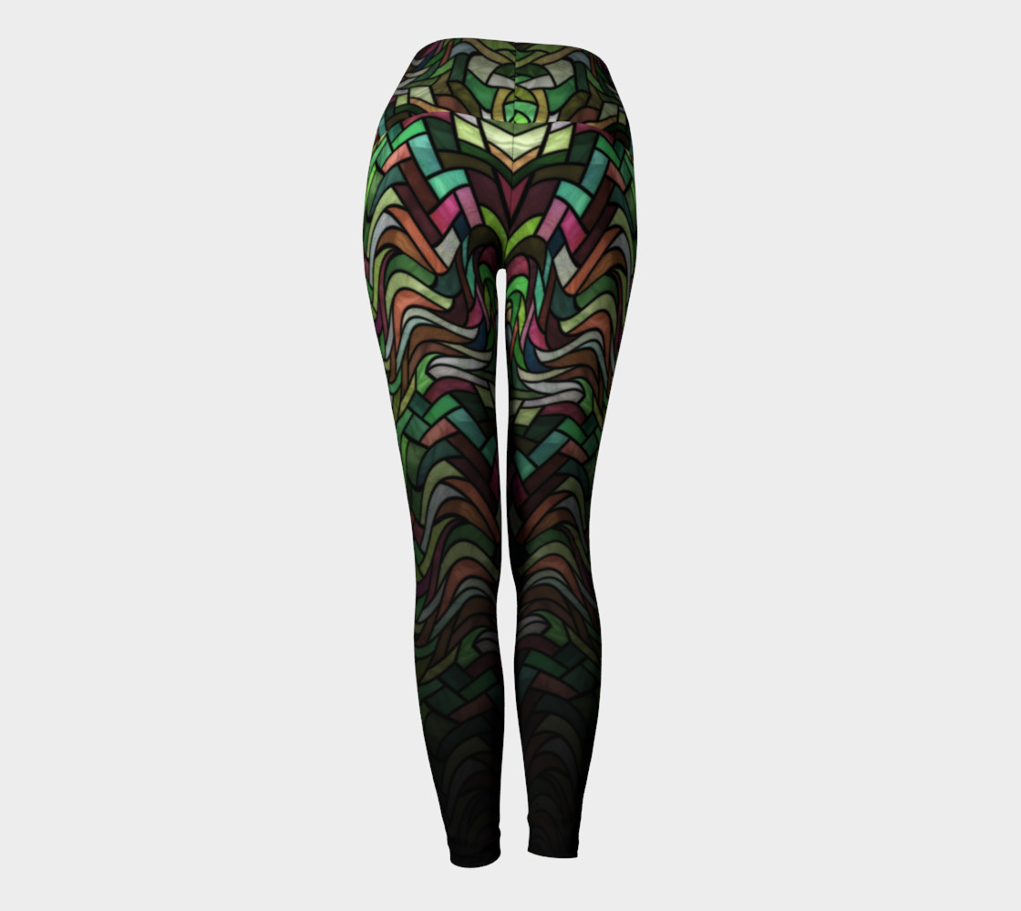 Stained Glass Springtime Yoga Leggings preview #4