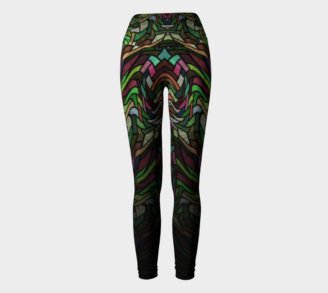 Stained Glass Springtime Yoga Leggings preview #2