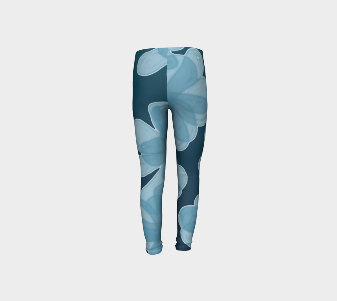 Aperçu de Indigo Dark Blue Flower Girls Leggings #8