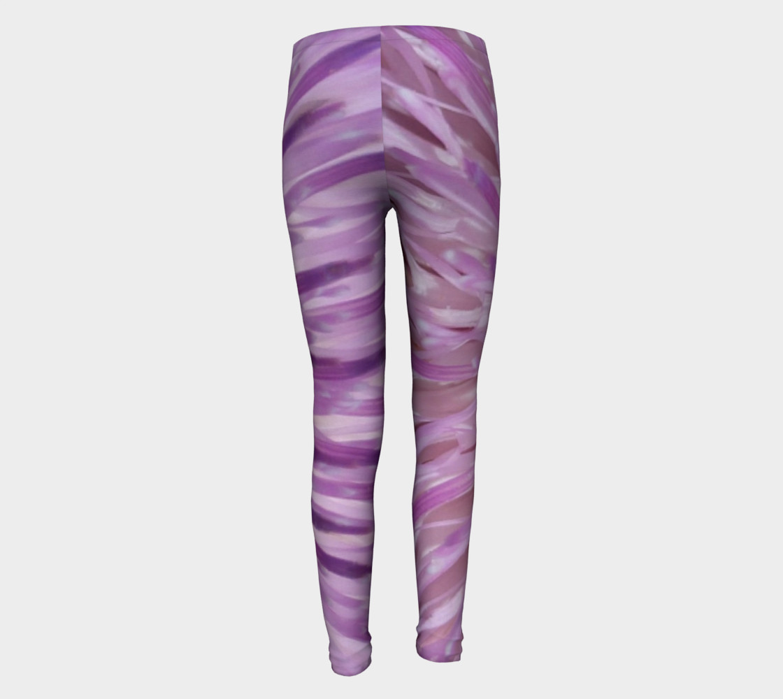 Purple Bud Explosion Youth Leggings preview #5