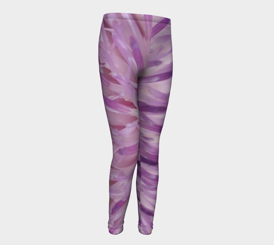 Purple Bud Explosion Youth Leggings preview #1