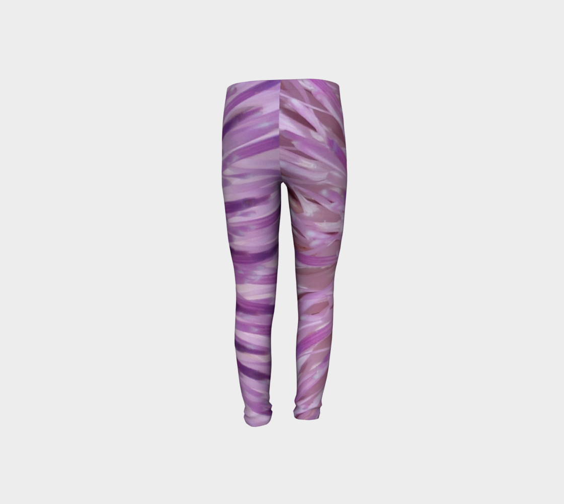 Purple Bud Explosion Youth Leggings preview #8