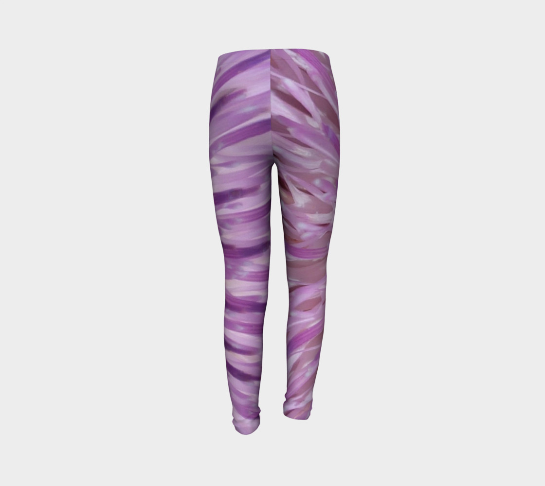 Purple Bud Explosion Youth Leggings preview #7
