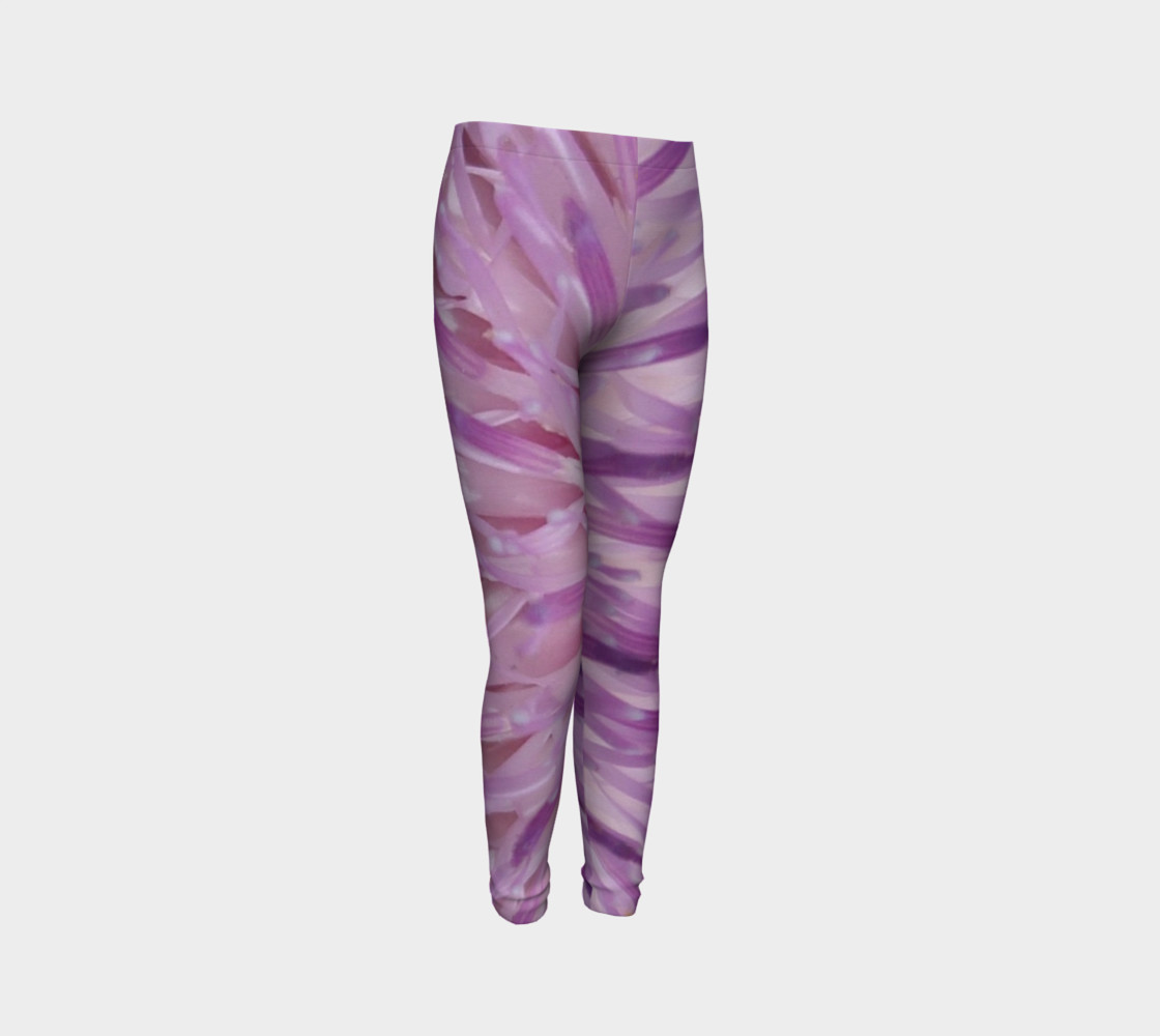 Purple Bud Explosion Youth Leggings preview #3