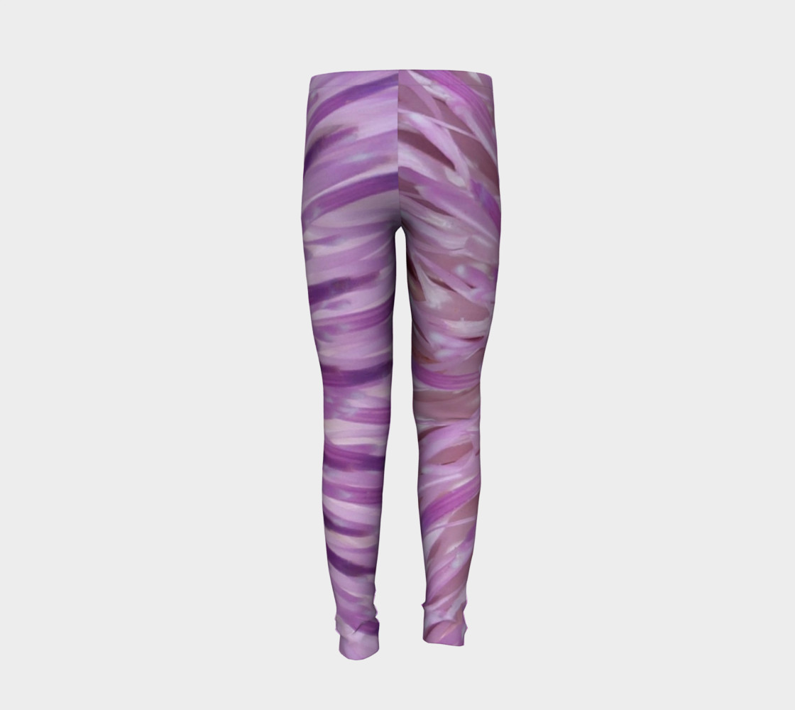 Purple Bud Explosion Youth Leggings preview #6