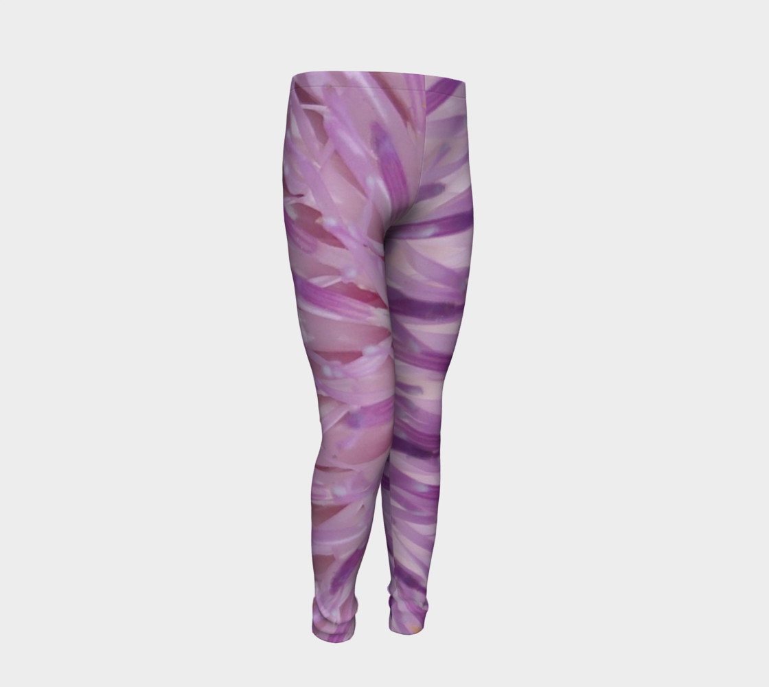 Purple Bud Explosion Youth Leggings preview #2