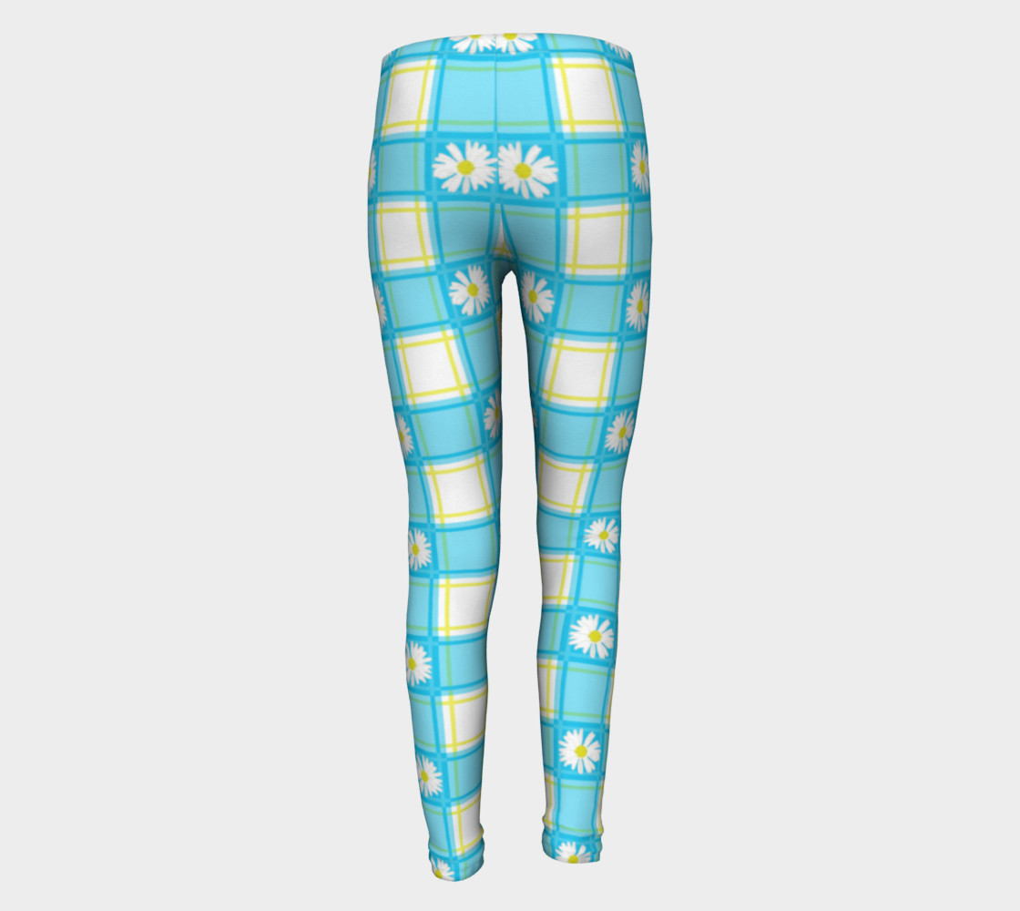 Daisies on Blue Gingham Plaid preview #5