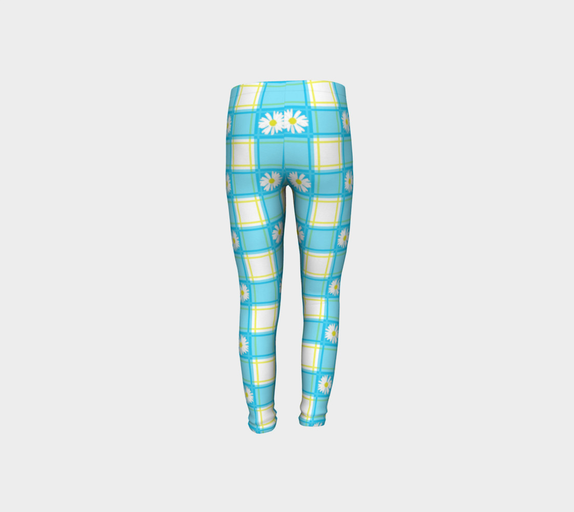 Daisies on Blue Gingham Plaid preview #8