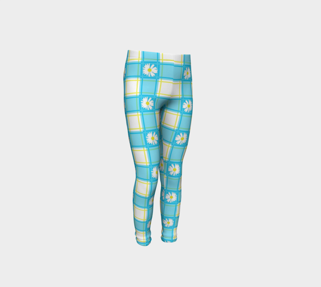 Daisies on Blue Gingham Plaid preview #4