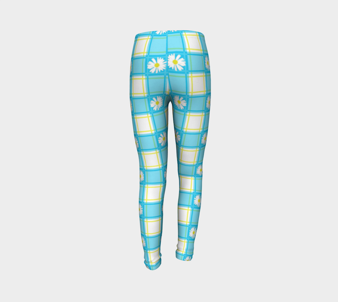 Daisies on Blue Gingham Plaid preview #7
