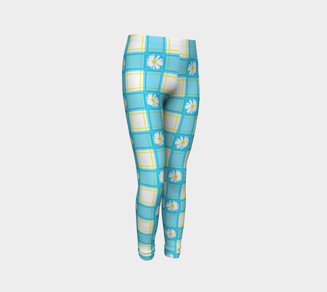 Daisies on Blue Gingham Plaid preview #3