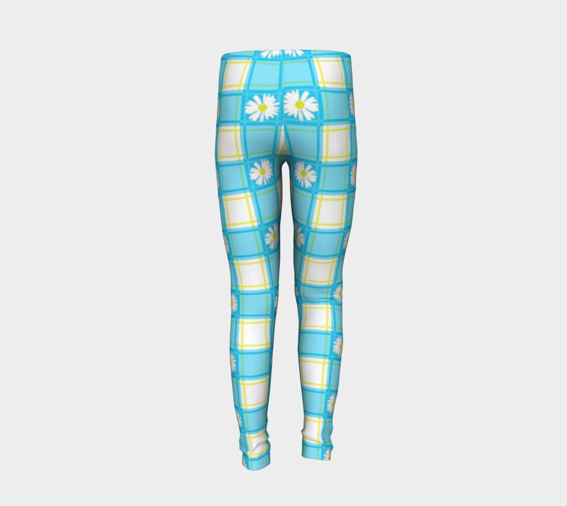 Daisies on Blue Gingham Plaid preview #6