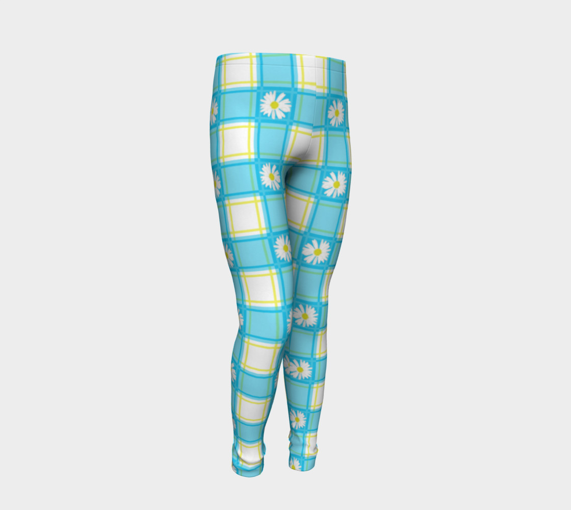 Daisies on Blue Gingham Plaid preview #2