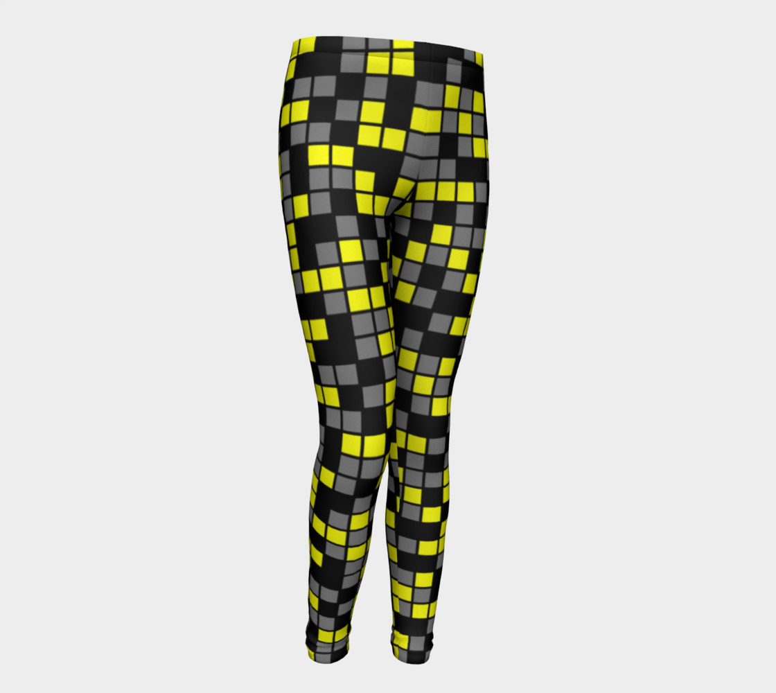 Aperçu de Yellow, Black, and Medium Grey Random Mosaic Squares #1