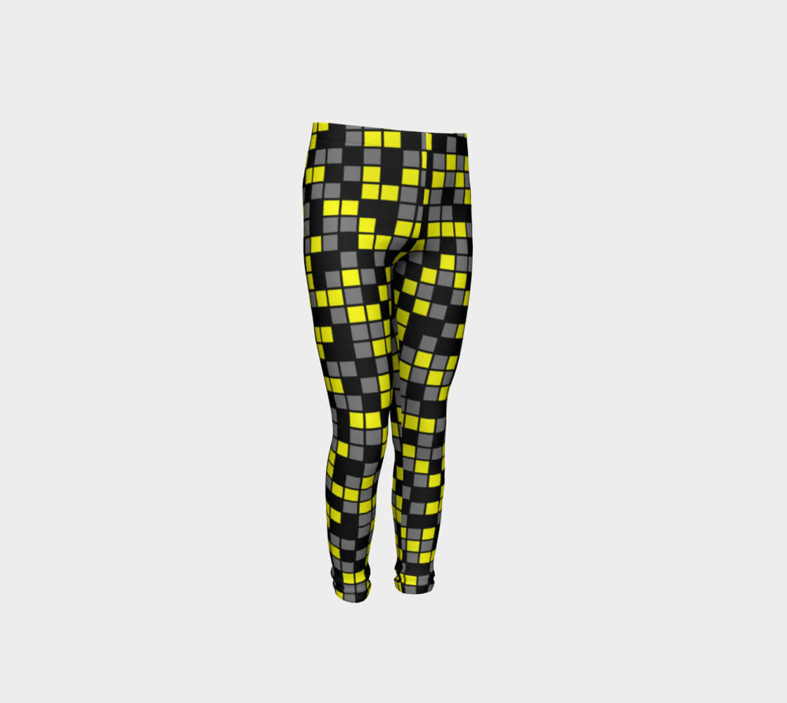 Aperçu de Yellow, Black, and Medium Grey Random Mosaic Squares #4