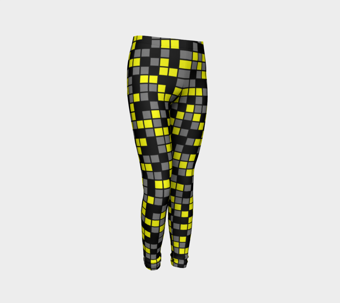 Aperçu de Yellow, Black, and Medium Grey Random Mosaic Squares #3
