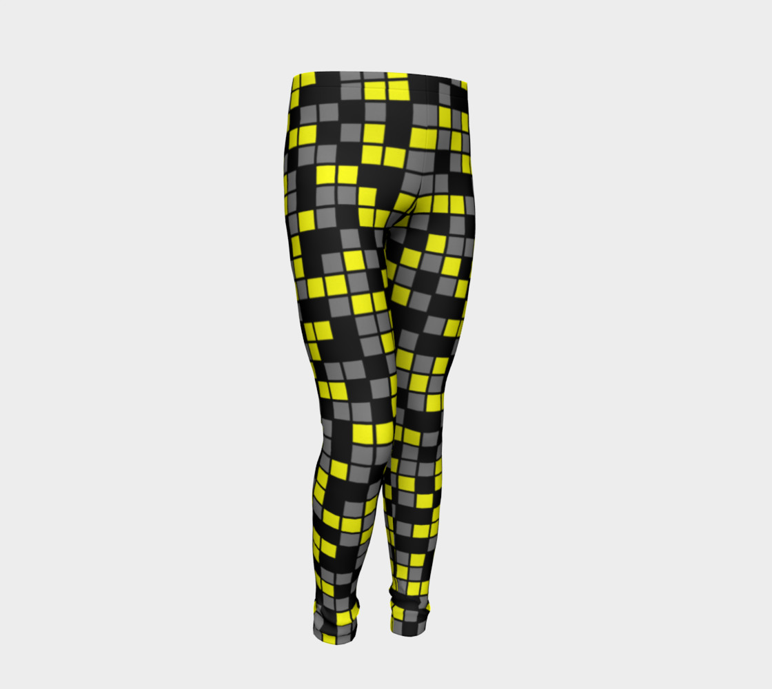 Aperçu de Yellow, Black, and Medium Grey Random Mosaic Squares #2