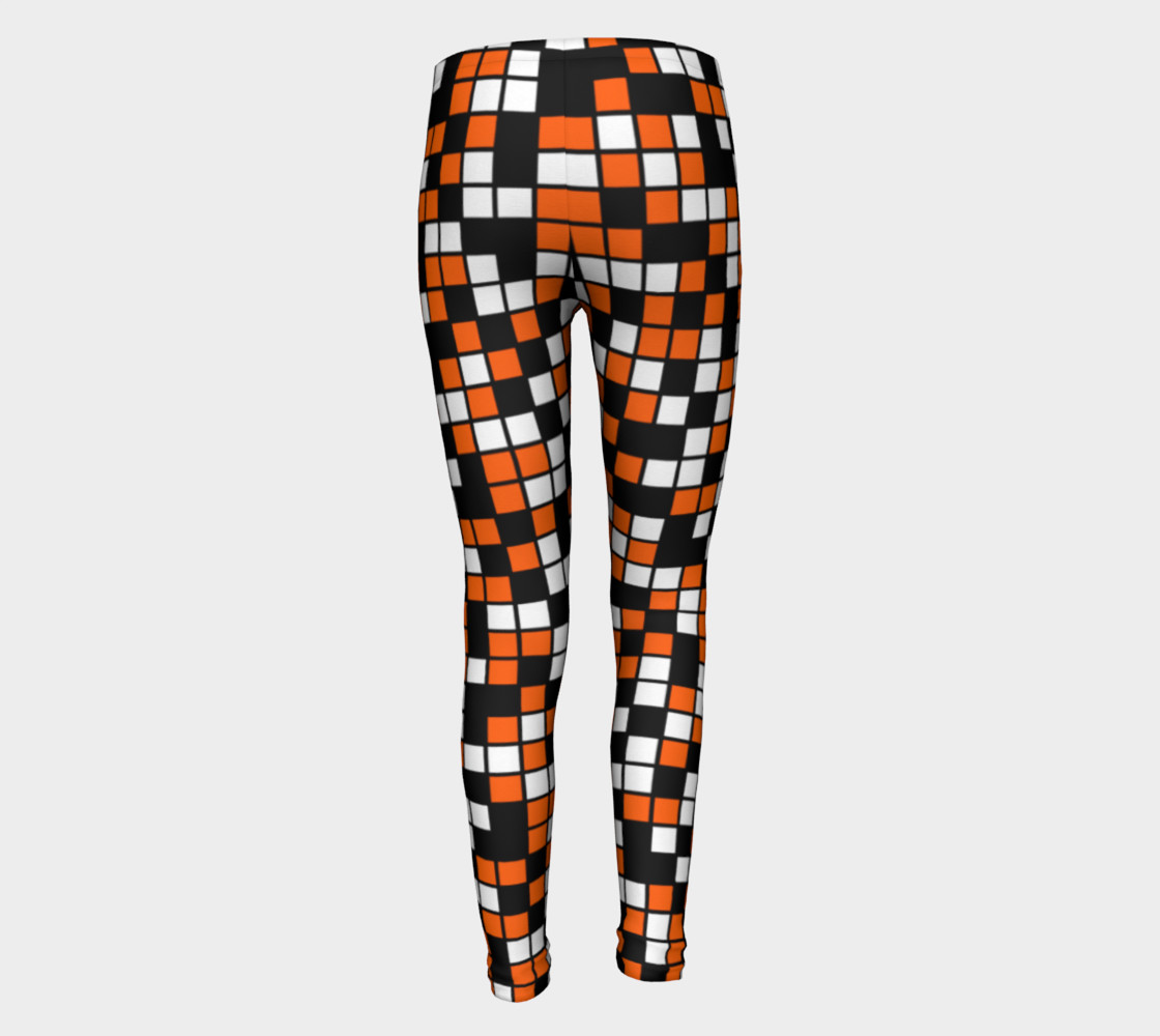 Aperçu de Orange, Black, and White Random Mosaic Squares #5