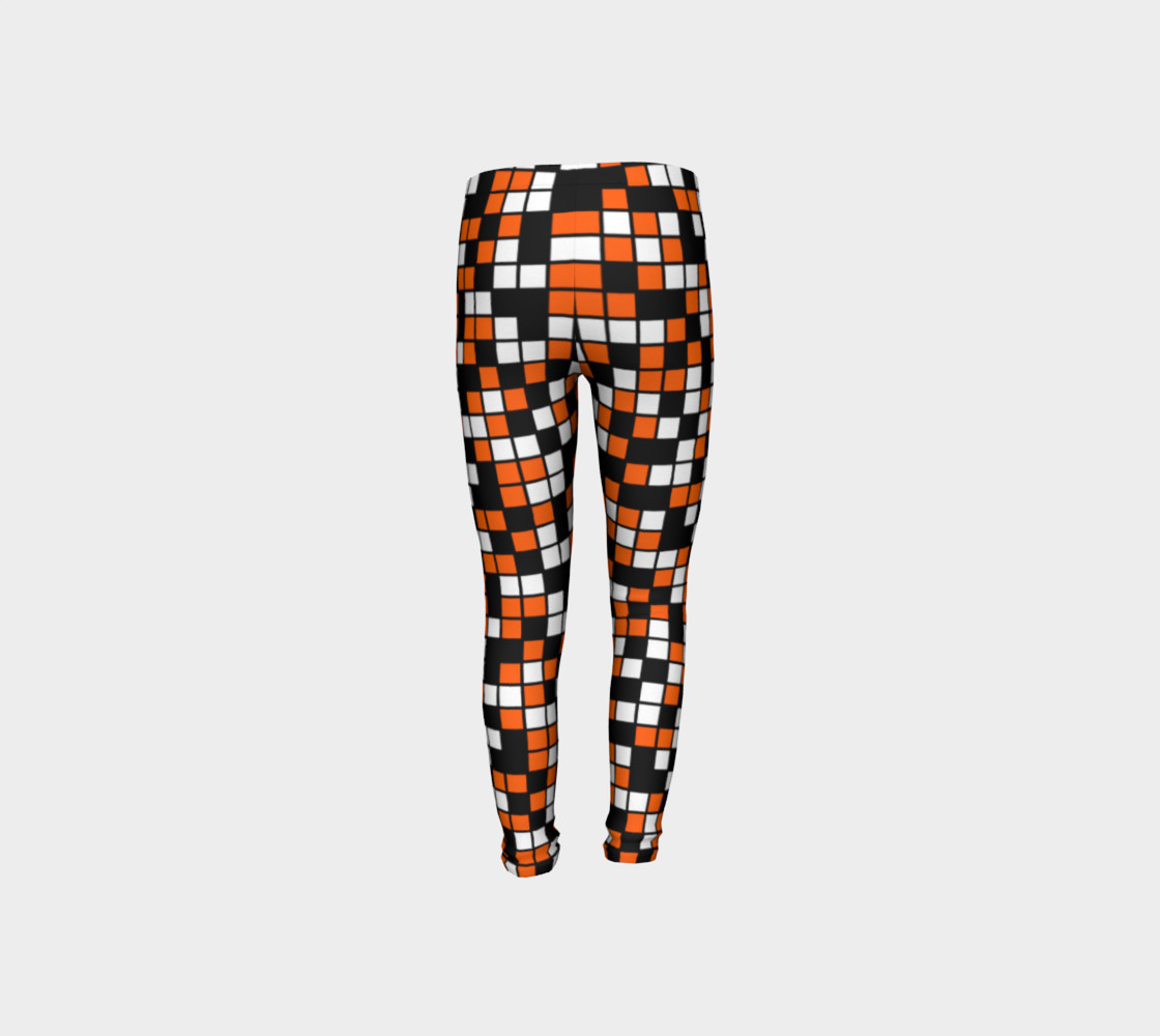Aperçu de Orange, Black, and White Random Mosaic Squares #8