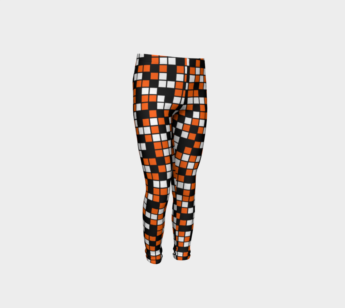 Aperçu de Orange, Black, and White Random Mosaic Squares #4