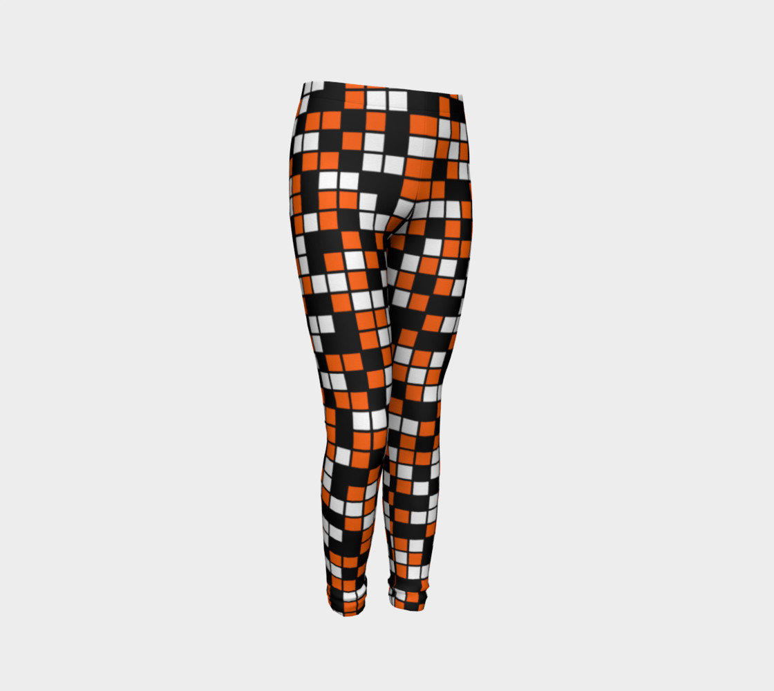 Aperçu de Orange, Black, and White Random Mosaic Squares #3