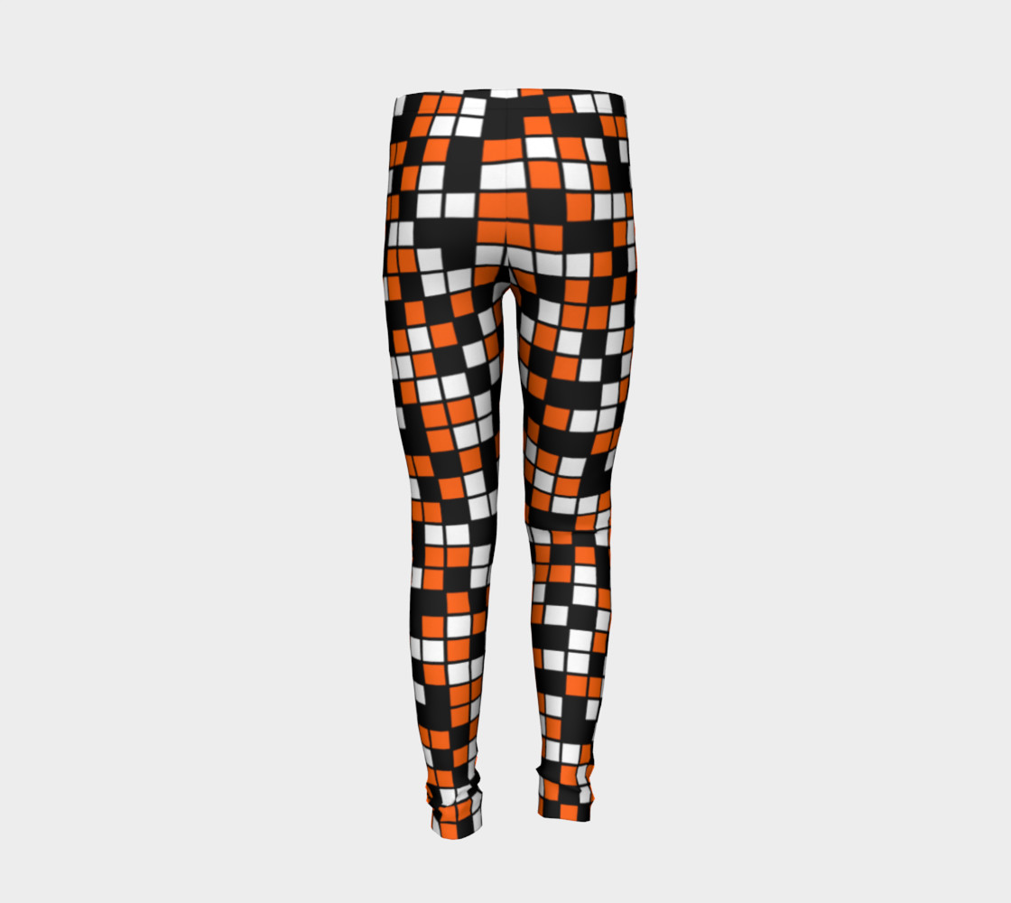 Aperçu de Orange, Black, and White Random Mosaic Squares #6