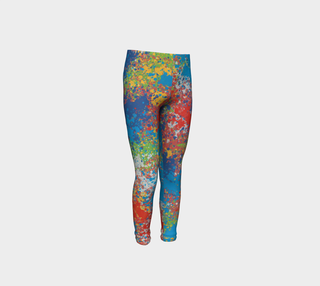 Aperçu 3D de Girls Paint Splattered Leggings