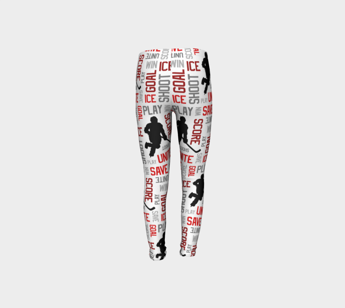 For the Love of Hockey - Red Youth Leggings preview #8