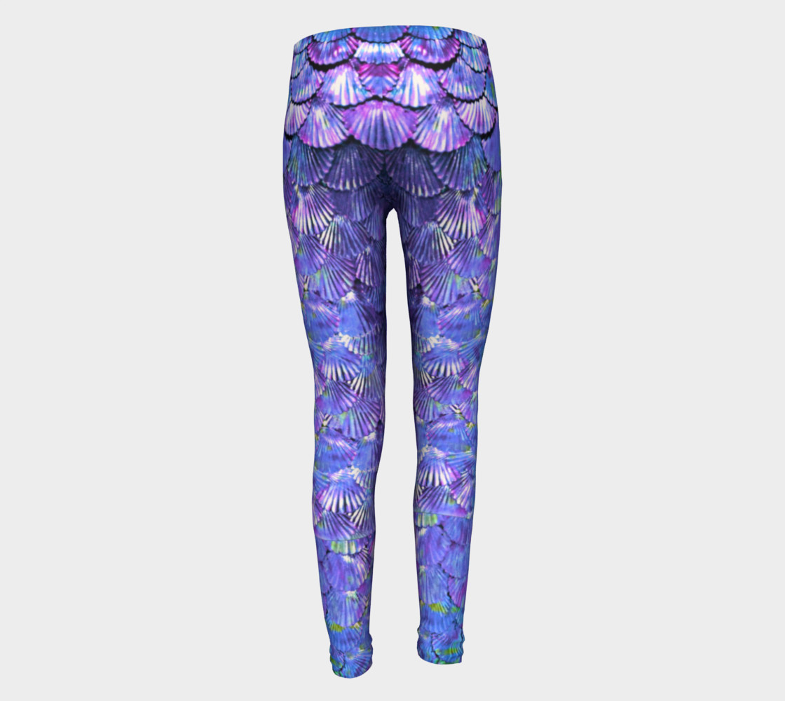 Youth/Child Lilac Mermaid Scale Leggings preview #5