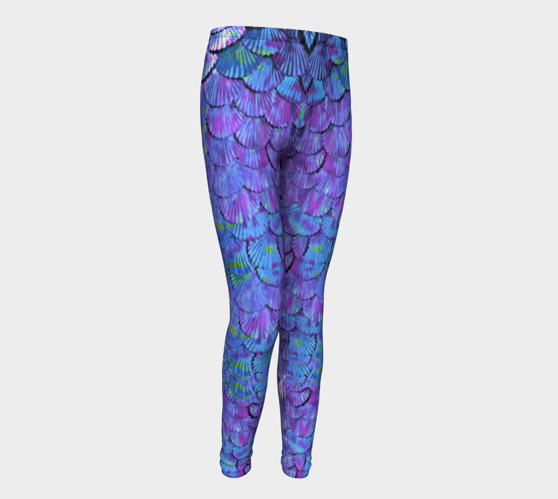 Youth/Child Lilac Mermaid Scale Leggings preview #1