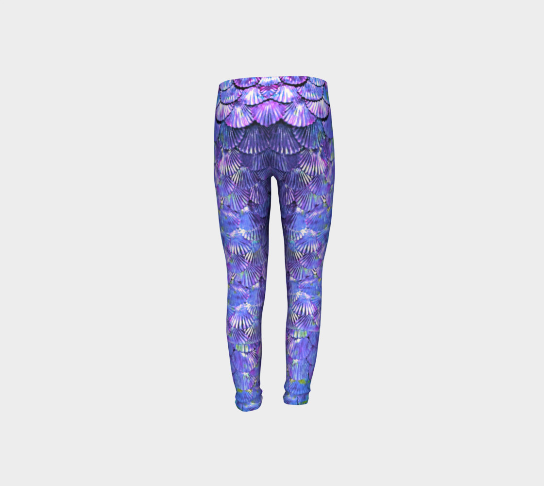 Youth/Child Lilac Mermaid Scale Leggings preview #8