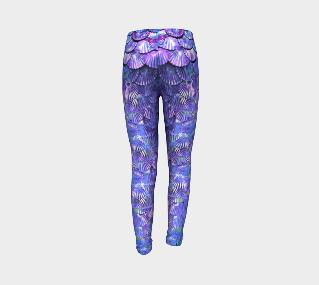 Youth/Child Lilac Mermaid Scale Leggings preview #7