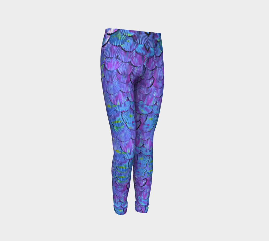 Youth/Child Lilac Mermaid Scale Leggings preview #3