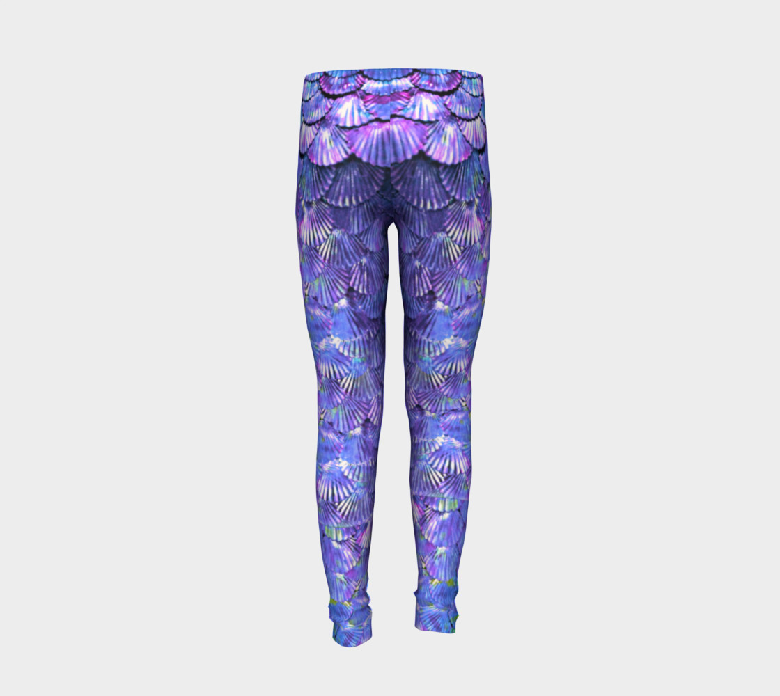 Youth/Child Lilac Mermaid Scale Leggings preview #6
