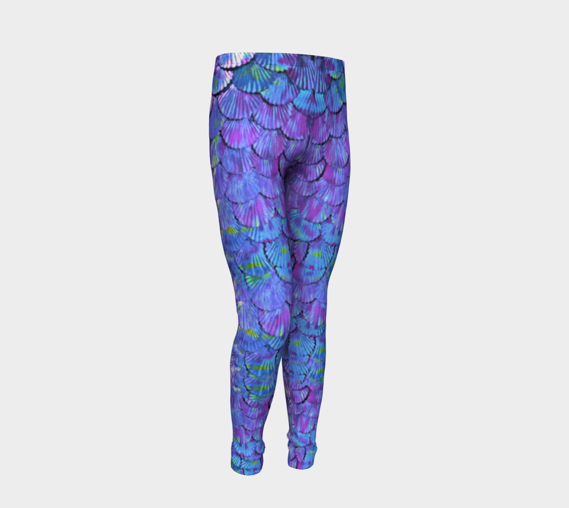Youth/Child Lilac Mermaid Scale Leggings preview #2