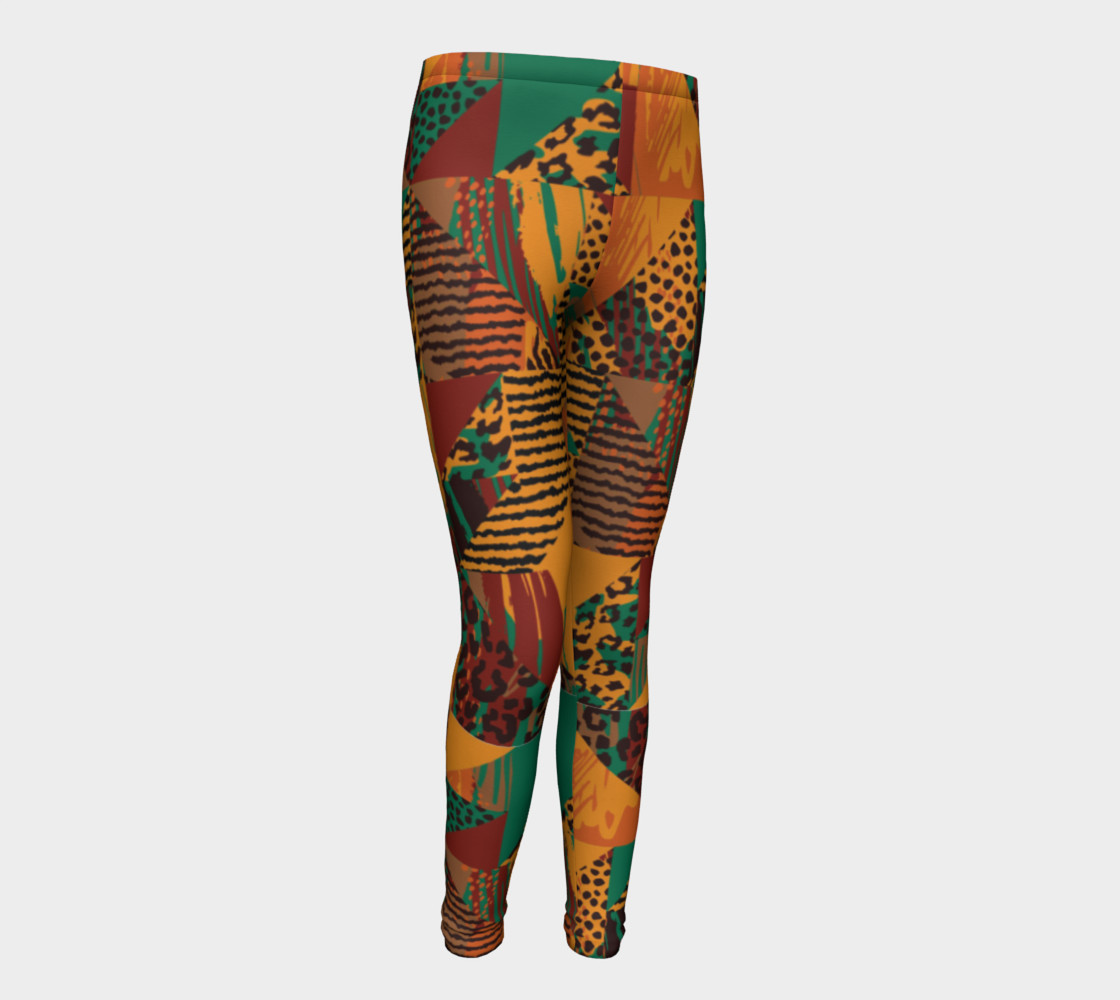 Abstract Safari Print Youth Leggings preview #1