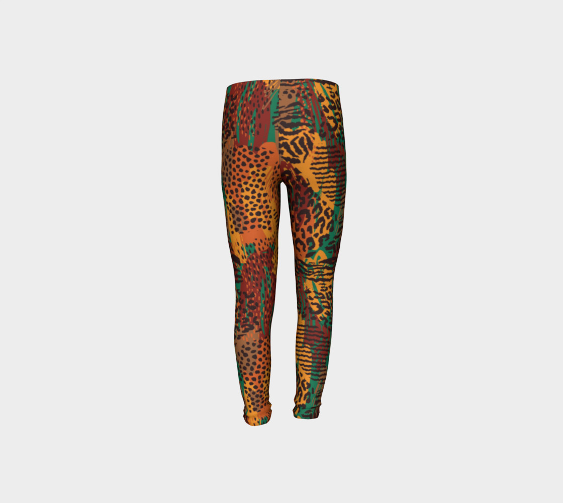 Safari Animal Print Mashup Youth Leggings preview #8