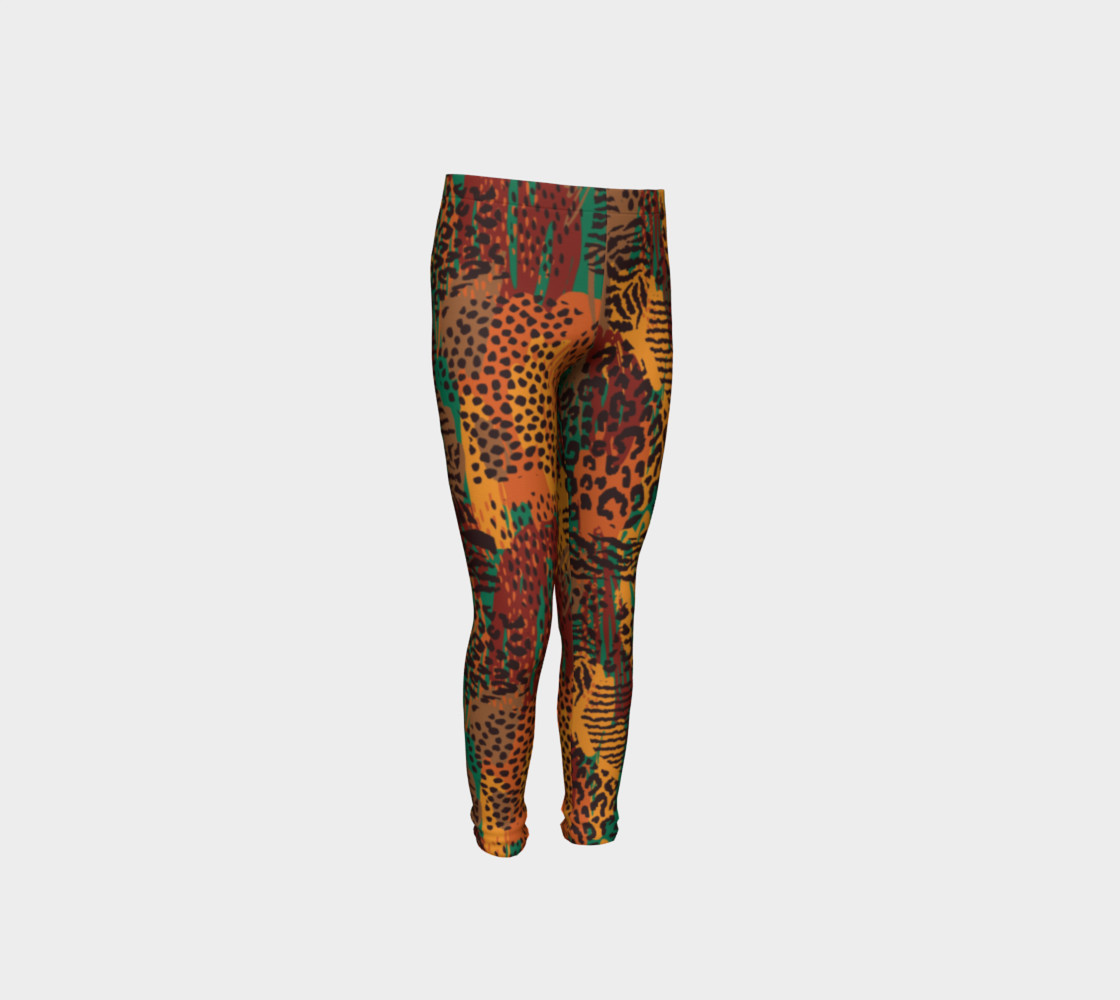 Safari Animal Print Mashup Youth Leggings preview #4