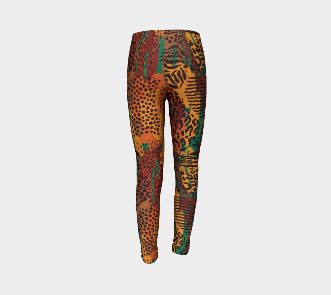 Safari Animal Print Mashup Youth Leggings preview #7