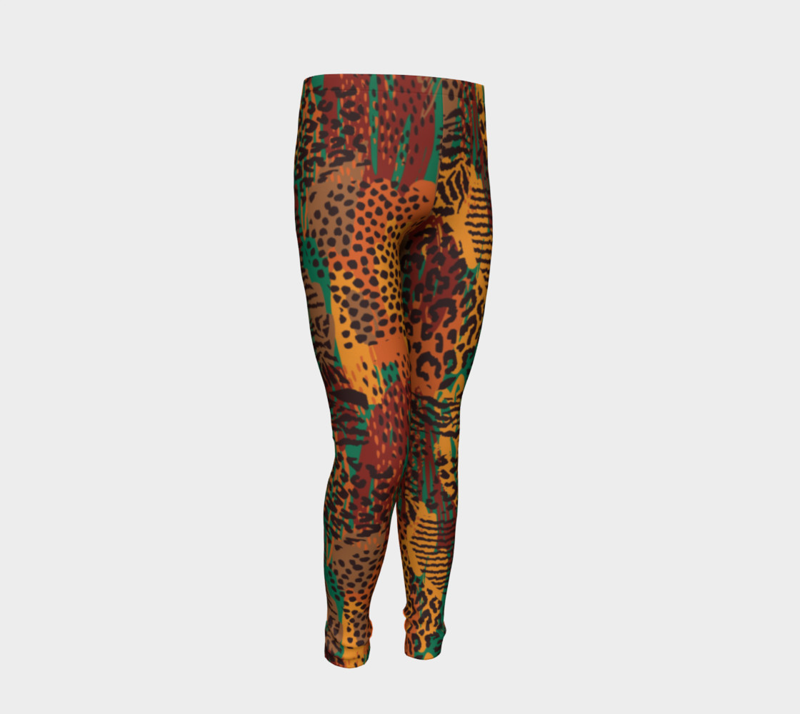Safari Animal Print Mashup Youth Leggings preview #2