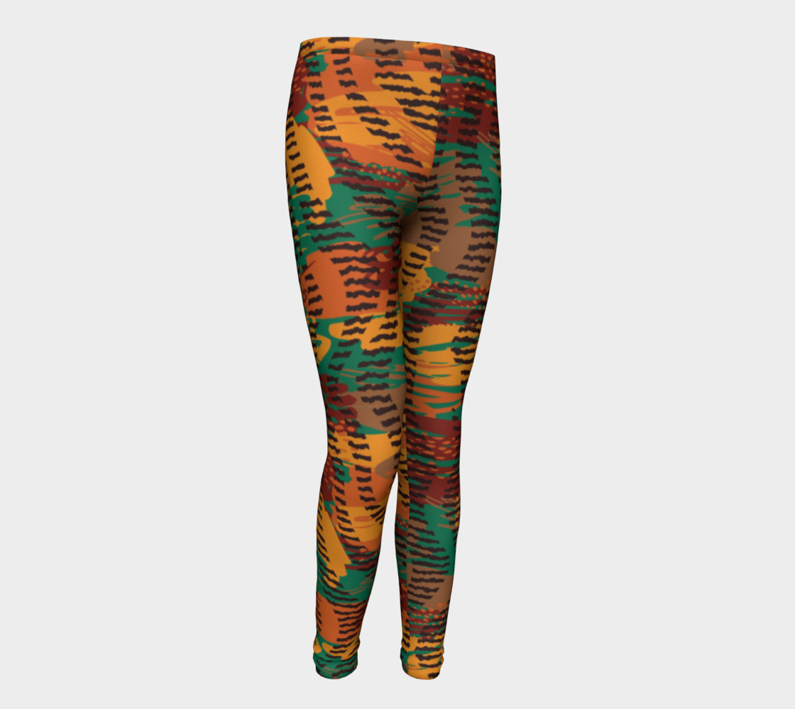 Abstract Animal Stripes Youth Leggings preview #1