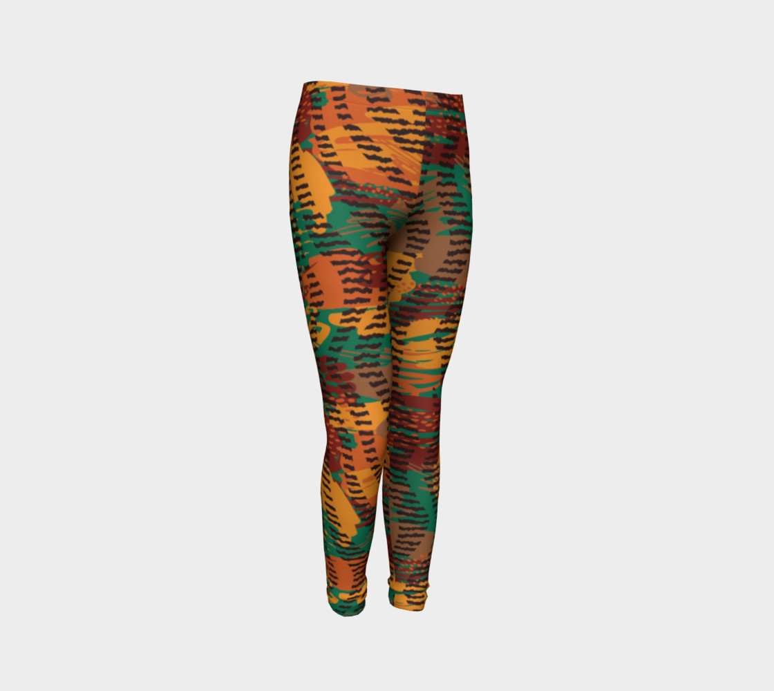 Abstract Animal Stripes Youth Leggings preview #3