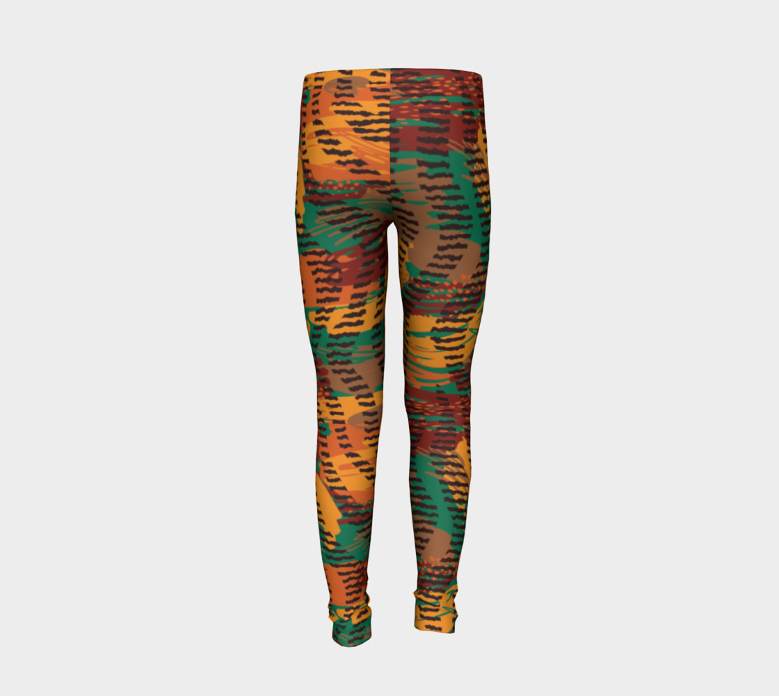 Abstract Animal Stripes Youth Leggings preview #6